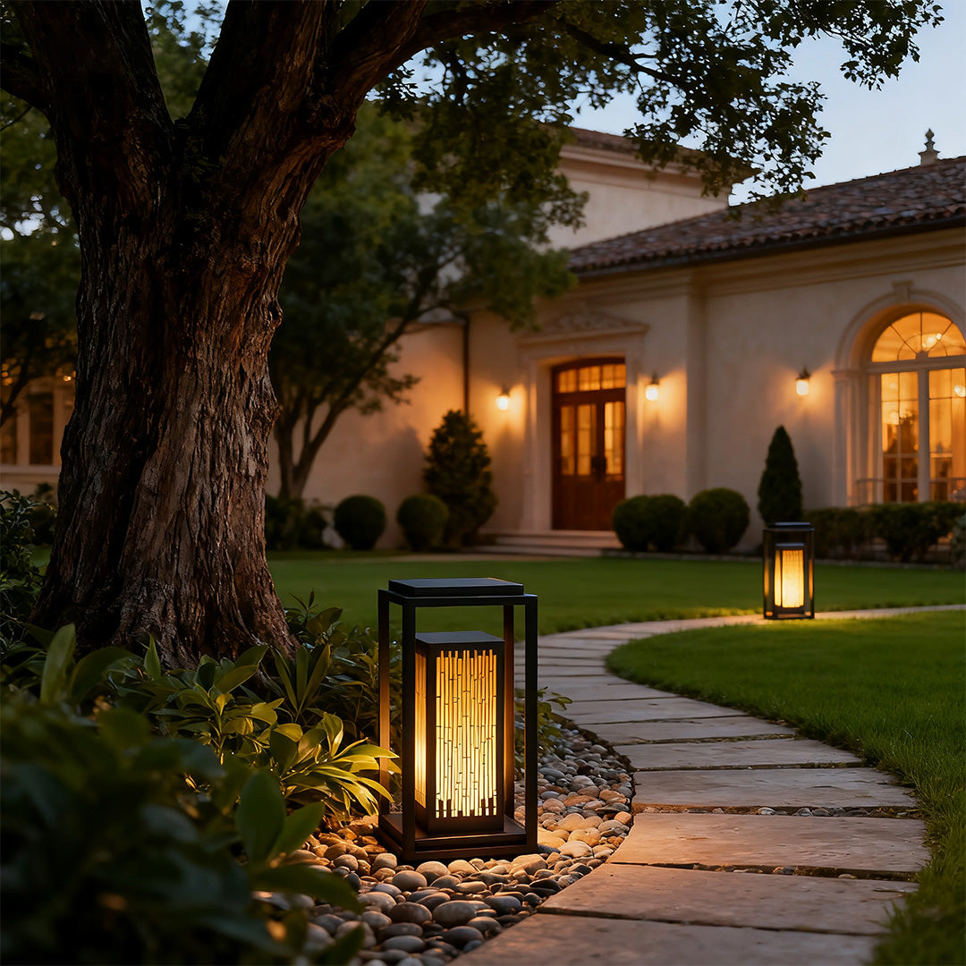 Square Outdoor Lantern Waterproof Geometric Post Light