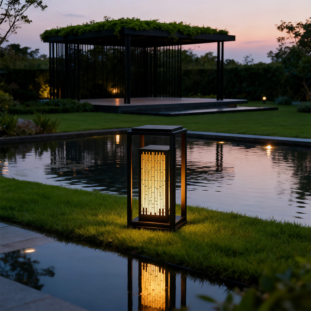 Square Outdoor Lantern Waterproof Geometric Post Light
