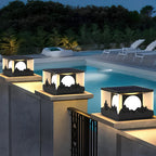 Square Outdoor Pillar Lights Modern Mountain Design LED Light