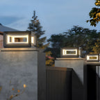 Square Pillar Lights Modern Creative Cube LED Solar Fence Post Light