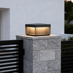 Square Solar Deck Lights Industrial Black LED Outdoor Landscape Light