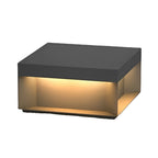 Square Solar Deck Lights Industrial Black LED Outdoor Landscape Light
