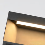 Square Solar Deck Lights Industrial Black LED Outdoor Landscape Light