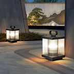 Solar Lanterns for Garden Square Ripple Waterproof Black Light