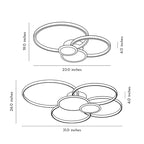 Stacked Ring Ceiling Light Modern LED Recessed Metal Light