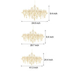 Stainless Steel Crystal Pendants Raindrops LED Italian Style Chandelier