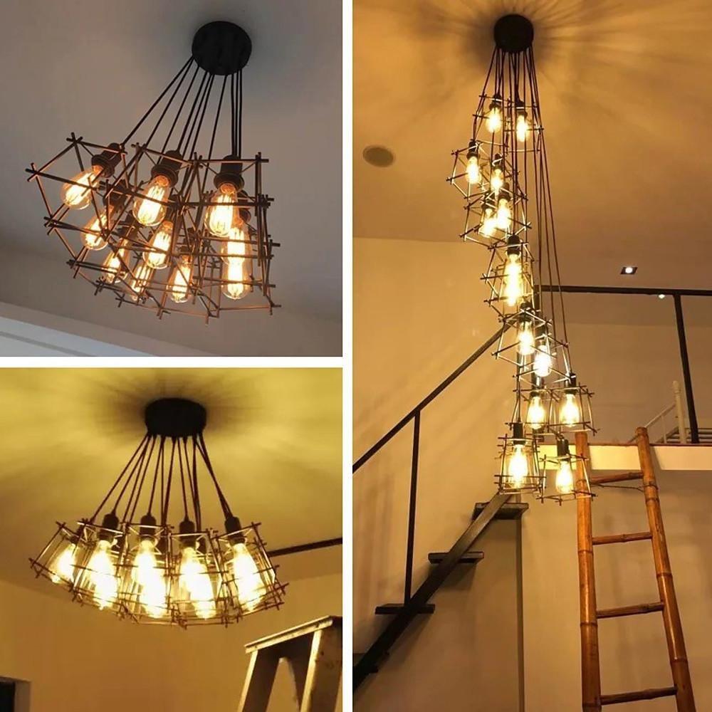 Cage Pandant Light Black Industrial Wire Lantern Ceiling Light