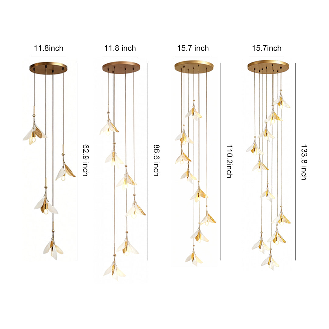Staircase Chandelier Ideas Art Ceramic Flower Ceiling Light