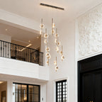 Staircase Crystal Chandelier Modern Aluminum Ceiling Light