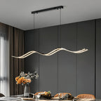 Black Kitchen Island Pendant Light Wavy Shape Minimalist Ceiling Light