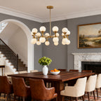 Bubble Glass Chandeliers Stylish Full Copper Nordic Ceiling Light