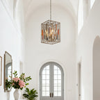 Vintage Copper Pendant Light Featuring an Open Frame Ceiling Light