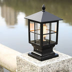 Stone Light Pillar Traditional Black Waterproof LED Light