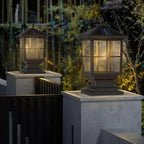 Stone Light Pillar Traditional Black Waterproof LED Light
