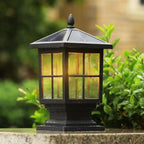 Stone Light Pillar Traditional Black Waterproof LED Light