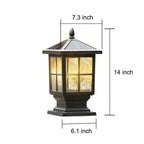 Stone Light Pillar Traditional Black Waterproof LED Light