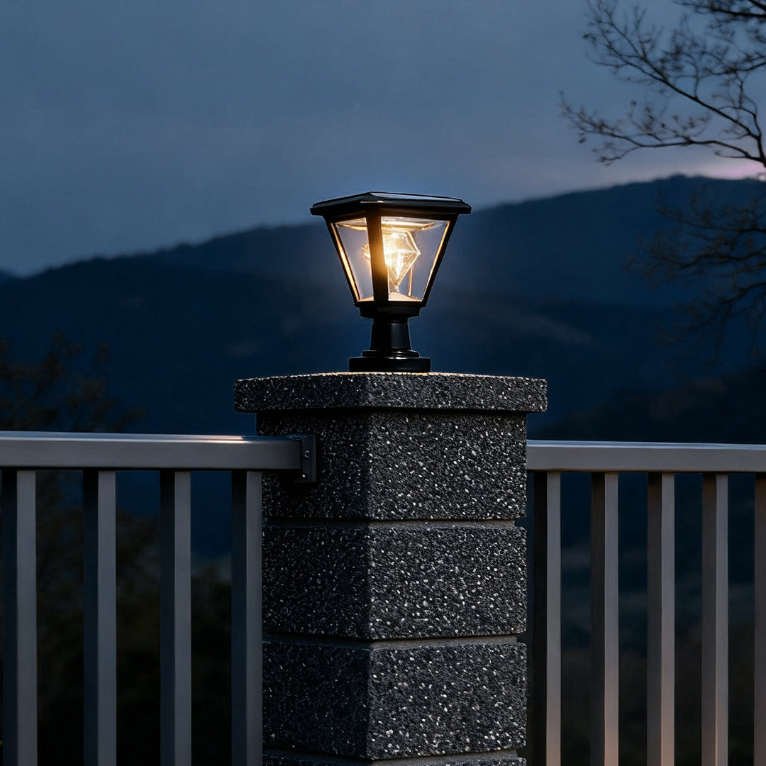 LED Post Cap Lights Outdoor Waterproof Black Plastic Light