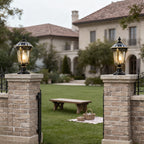 Stone Pillar Lights Retro Solar Waterproof Aluminum Post Cap Lamp