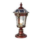 Stone Pillar Lights Retro Solar Waterproof Aluminum Post Cap Lamp
