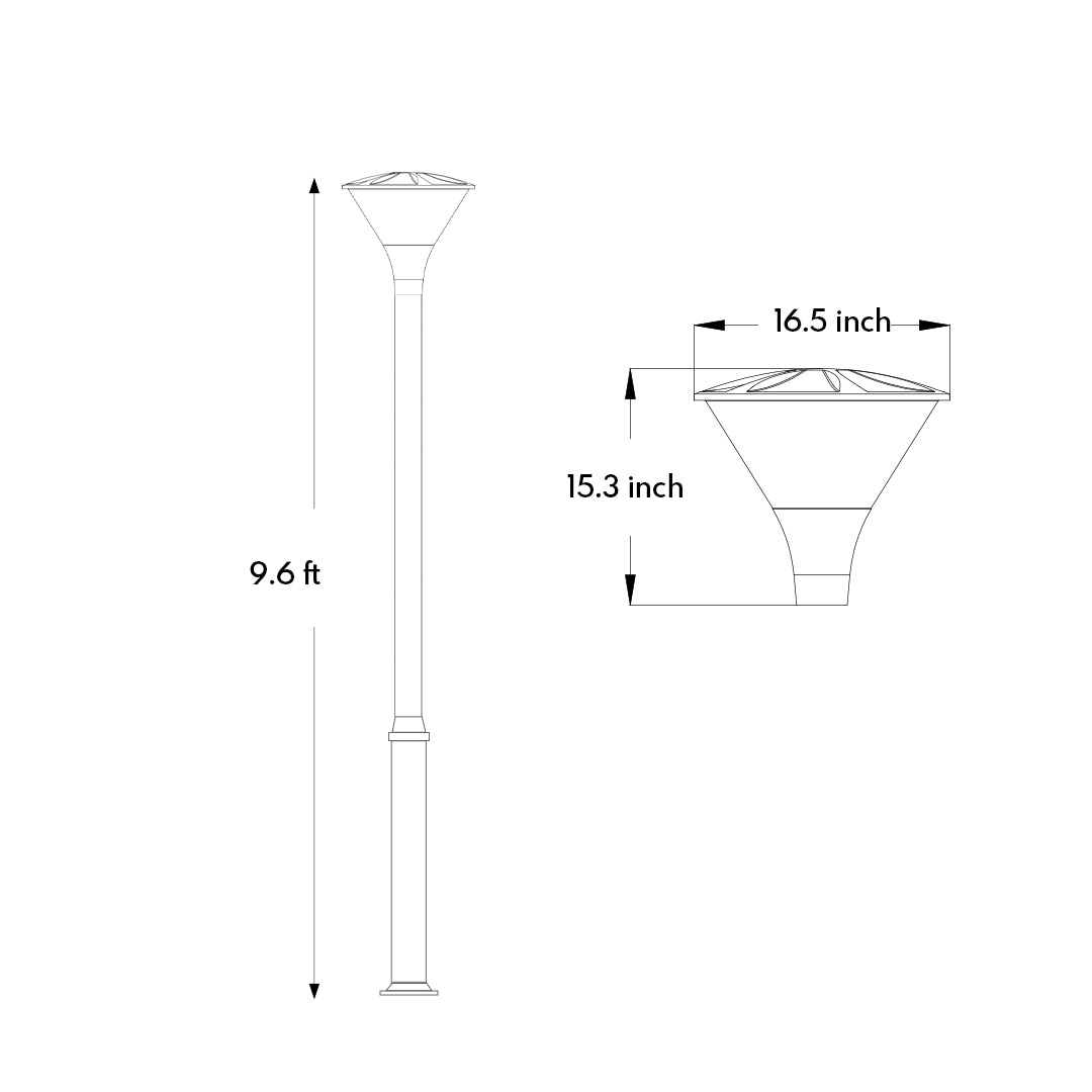 High-Pole Yard Post Light Minimalist Style