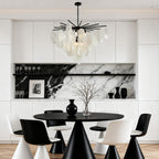 Mother of Pearl Chandelier Minimalist Metal Frame Ceiling Light