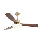 Ceiling Fan with Light Remote Control Wooden 3-Blade Lamp
