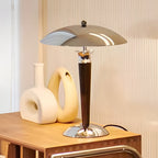 Chrome Mushroom Lamp Retro Umbrella Wooden Rod Lamp