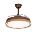 Ceiling Fan with 4 Lights Walnut Wood Grain Iron Body Silent Lamp