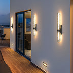 Contemporary Black Outdoor Wall Lights Waterproof LED Lamp