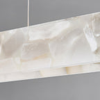 Copper Metal Pendant Light Linear Cloud Stone Ceiling Light
