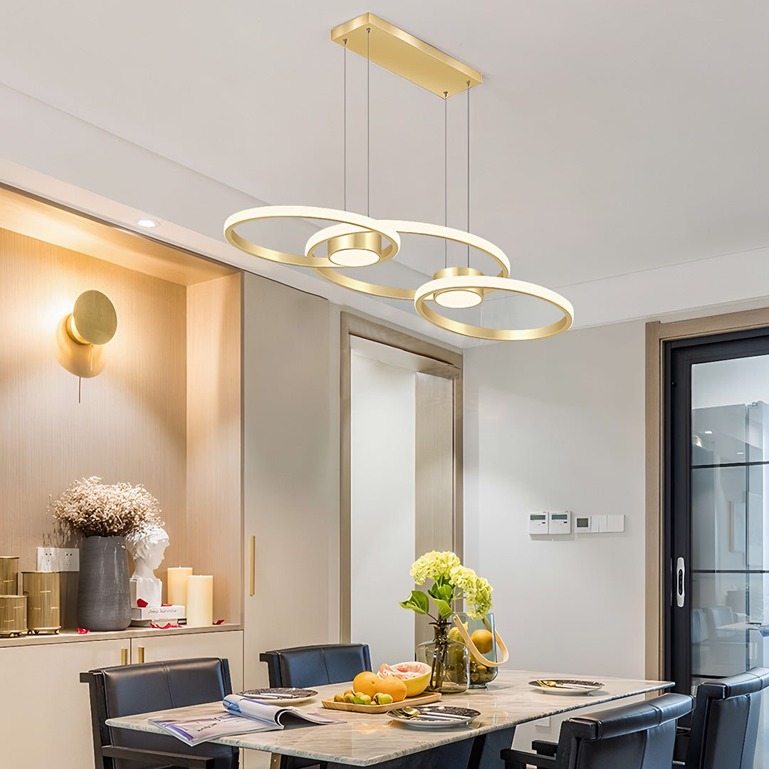 Gold Chandelier Lamp Nordic Style Aluminum Adjusted Ceiling Light