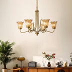 Gold Glass Chandelier Vintage Full Copper Glass Ceiling Light
