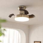 Silver Ceiling Fan with Light French Retro Hardware 3-Blade Fan Lamp