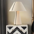 Table White Lamps Modern Pleated Shade Elegant Bedroom Bedside Lamp