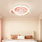 Beautiful Ceiling Fans with Lights Pink and White LED Dimmable Lamp