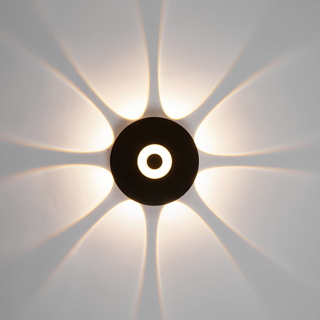 [Open-Box] Round Waterproof LED Black Modern Wall Washer Light Wall Sconce Lighting