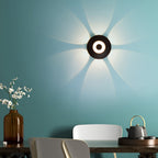 [Open-Box] Round Waterproof LED Black Modern Wall Washer Light Wall Sconce Lighting