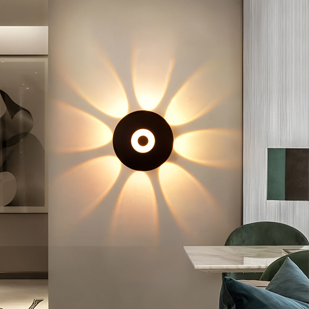 Sunflower LED Wall Light Round Modern Waterproof LED Light