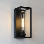 Black Outdoor Wall Sconce Modern Simple Square Waterproof Lamp