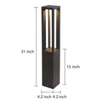 LED Bollard Garden Light Black Aluminum Garden Landscape Light