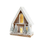 Light up Wooden Christmas Houses Snow Scene Decorative Lamp