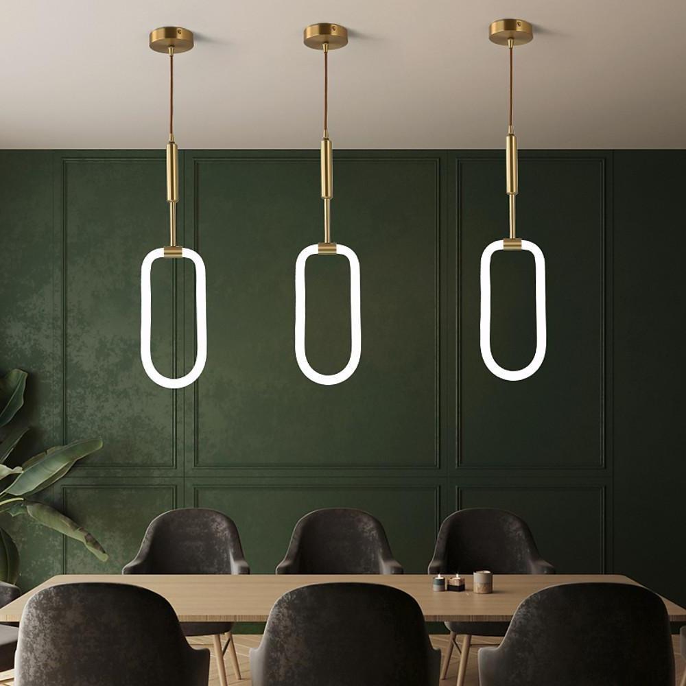 Rounded Rectangular Copper LED Nordic Pendant Light