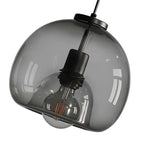 Vintage Metal Glass Pendant Light Shade Smoked Round Pendant Lighting