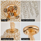 Teardrop Crystal Chandelier French Metal Ceiling Lights