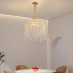 Teardrop Crystal Chandelier French Metal Ceiling Lights