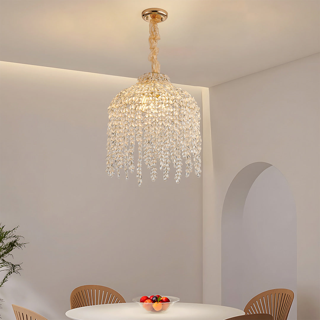 Teardrop Crystal Chandelier French Metal Ceiling Lights