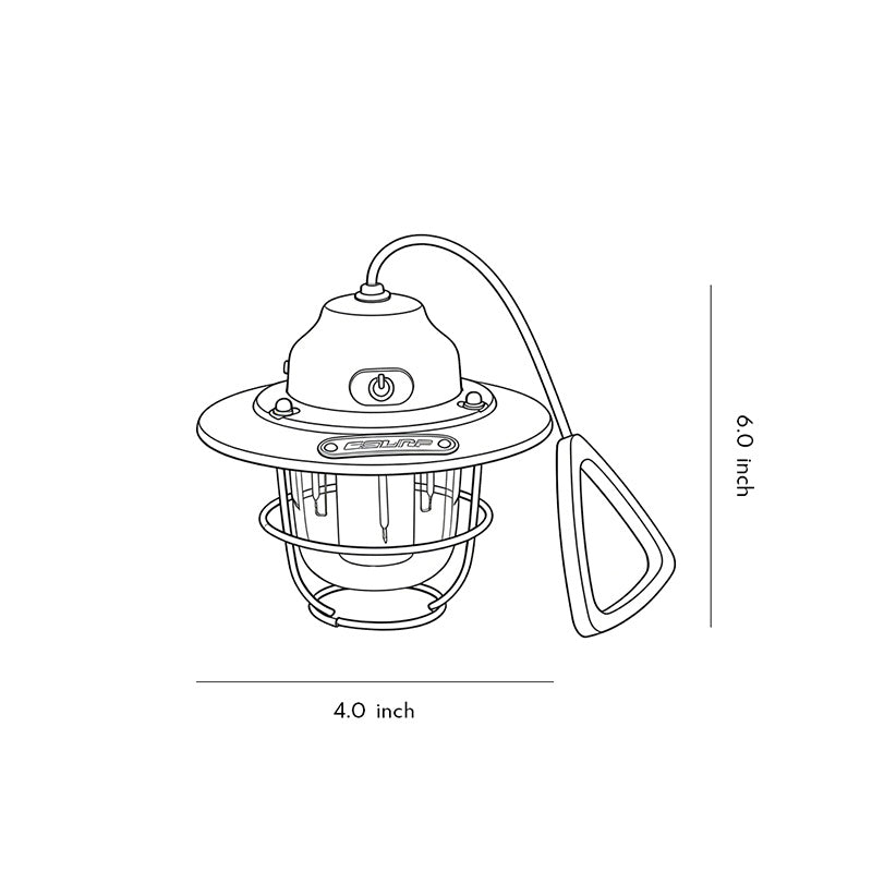 Portable Hanging Light Vintage USB-Rechargeable Camping Lantern