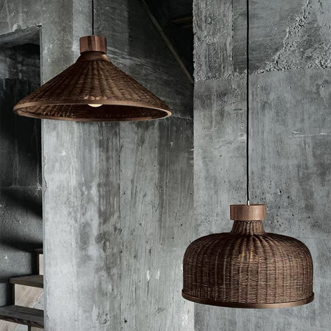 Rattan Woven Pendant Light Wabi Sabi Style Zen Hanging Light