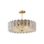 Glass Semi Flush Mount Lighting French Luxury Full Copper Lamp