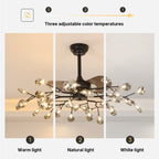 Glam Ceiling Fan with Light Minimalist Luxury Artistic Fan Lamp